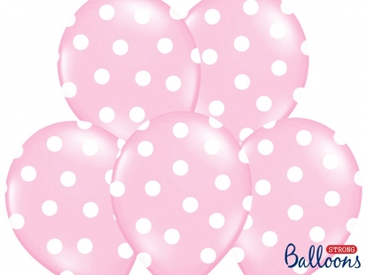 Balons, maigi rozā ar punktiem (30 cm)